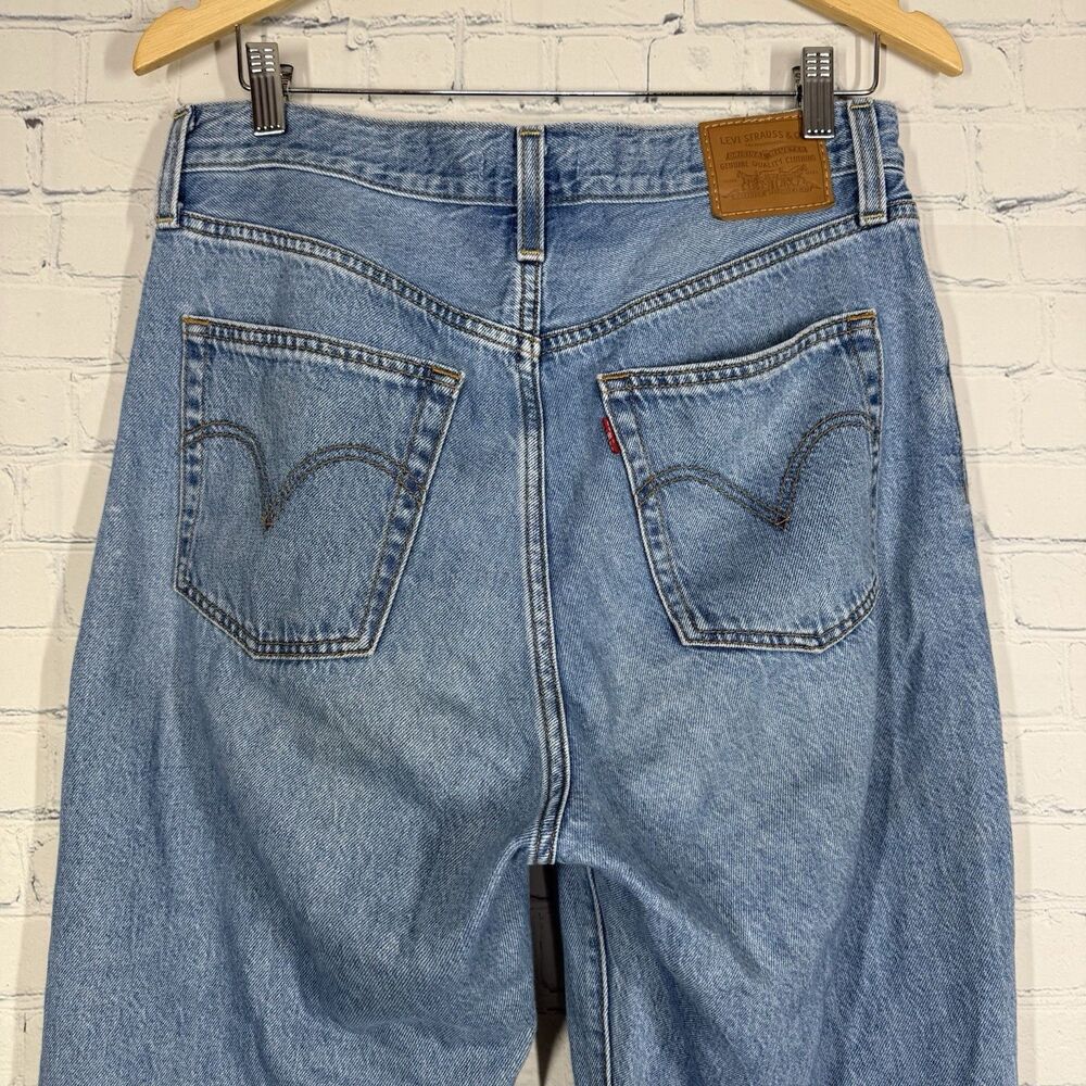 Levis Ribcage Straight Ankle Jeans Women W30 L27 Button Fly Big E Light Blue - Picture 16 of 16